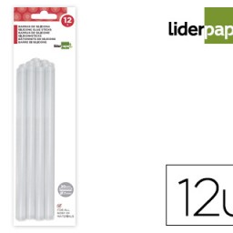 12 barras termofusibles Liderpapel silicona ø7x200mm.